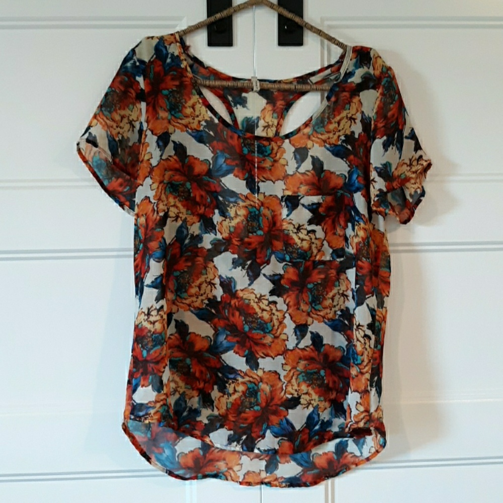 Floral design light shirt